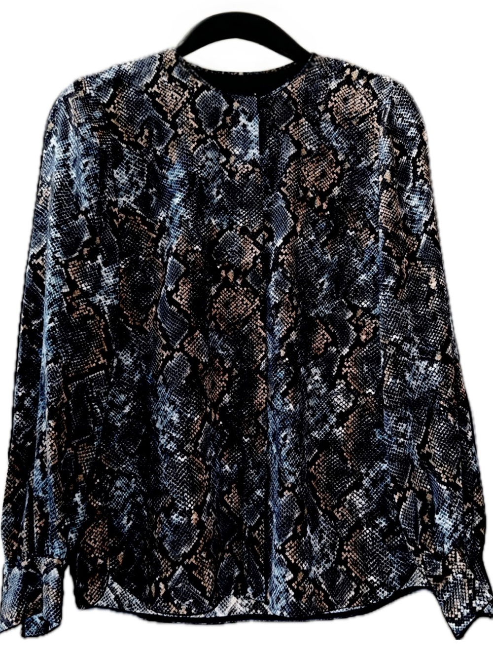 LAFAYETTE 148 NEW YORK 100% Silk Snake Print Relaxed Fit Blouse | Women's XS